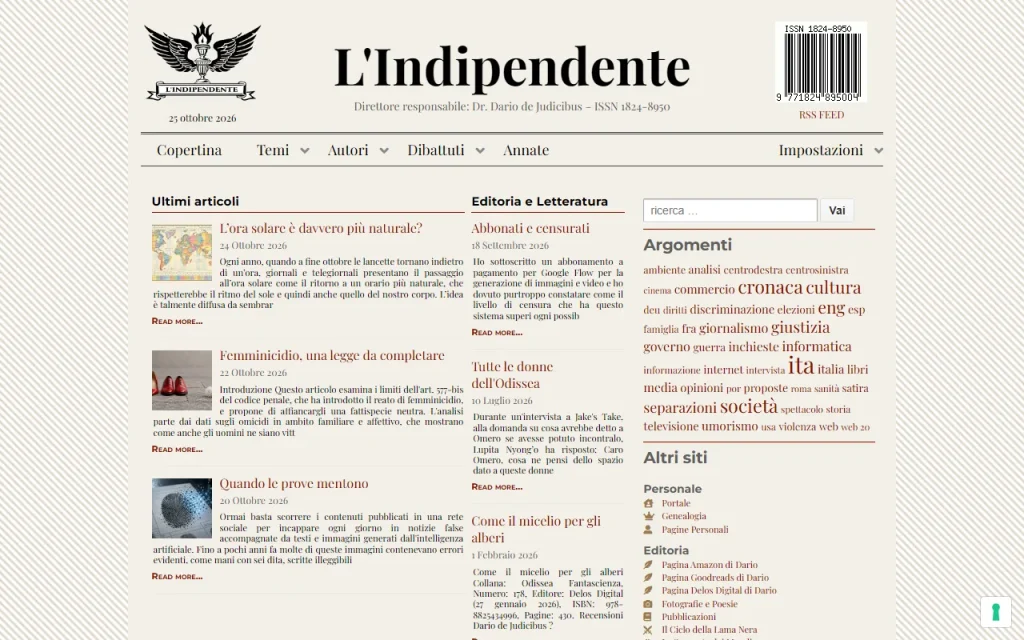 Home page del sito Blog