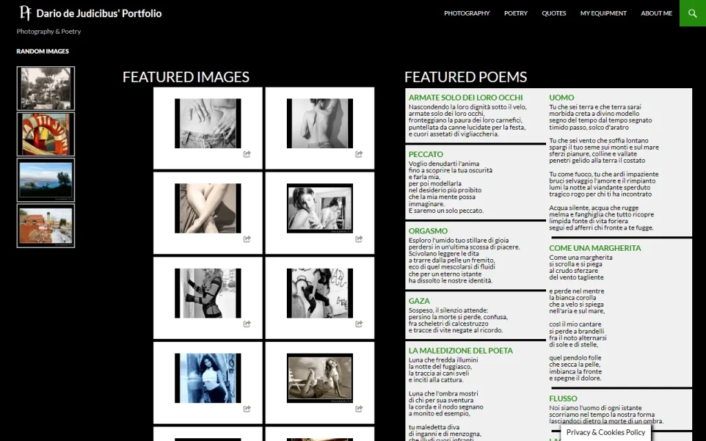 Home page del sito Foto & Poesie