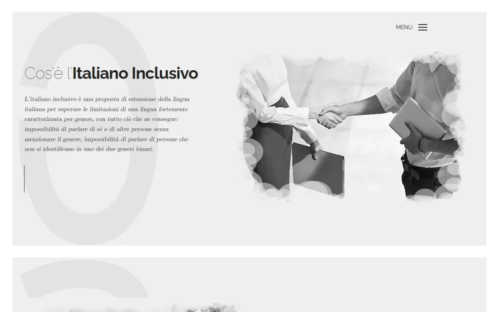 Home page del sito Italiano inclusivo